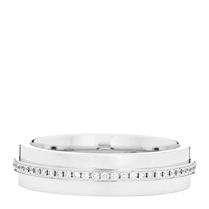 Tiffany 18K White Gold Diamond Narrow T Two Ring 49 5 3 of 5