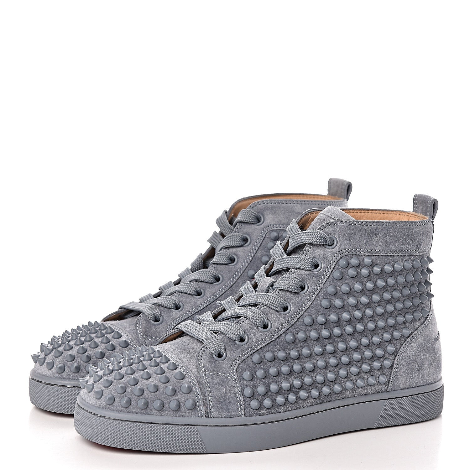 Christian Louboutin Veau Velours Mens Louis Spikes Flat Sneakers 39 Squale 3 of 9