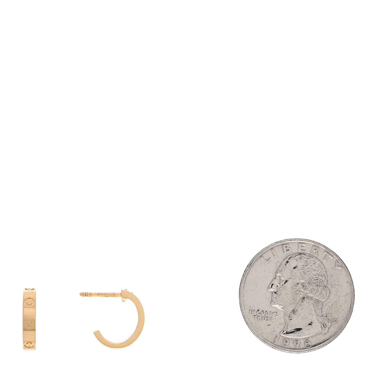 18K Yellow Gold Small LOVE Hoop Earrings