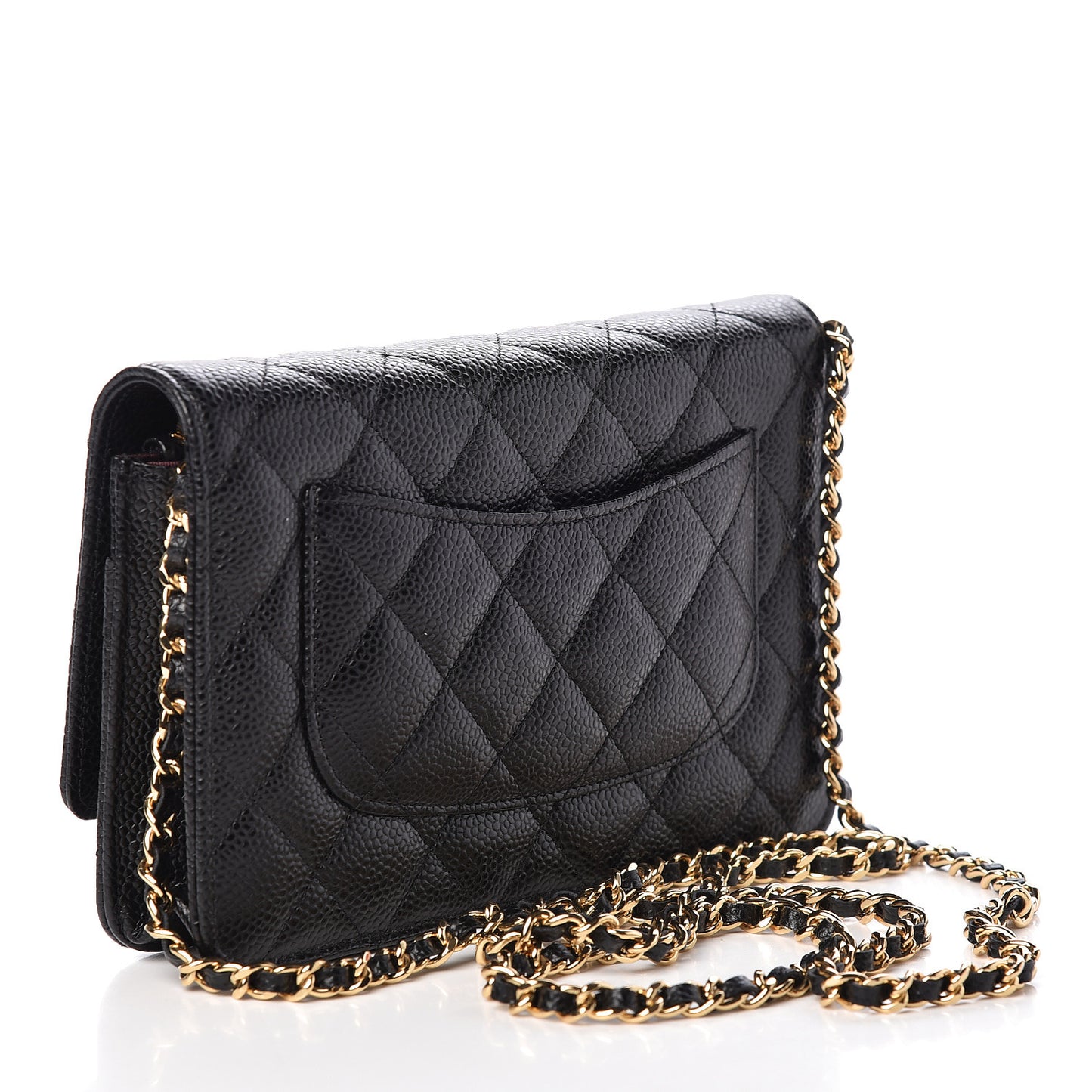 Caviar Quilted Wallet On Chain WOC Black