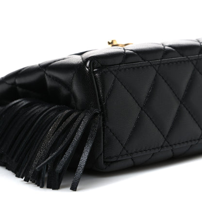 Chanel Lambskin Fringe Nano Kelly Shopper Black 9 of 10