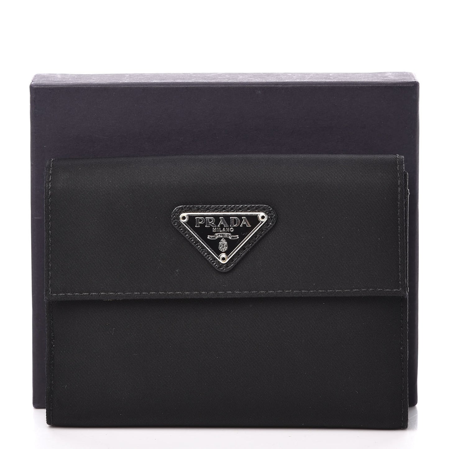 Tessuto Nylon French Wallet Black