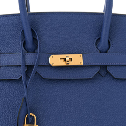 Hermes Togo Horseshoe Birkin 35 Bleu Royal 8 of 11