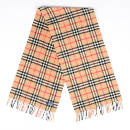 Burberry Cashmere Nova Check Fringe Scarf Camel 3 of 4