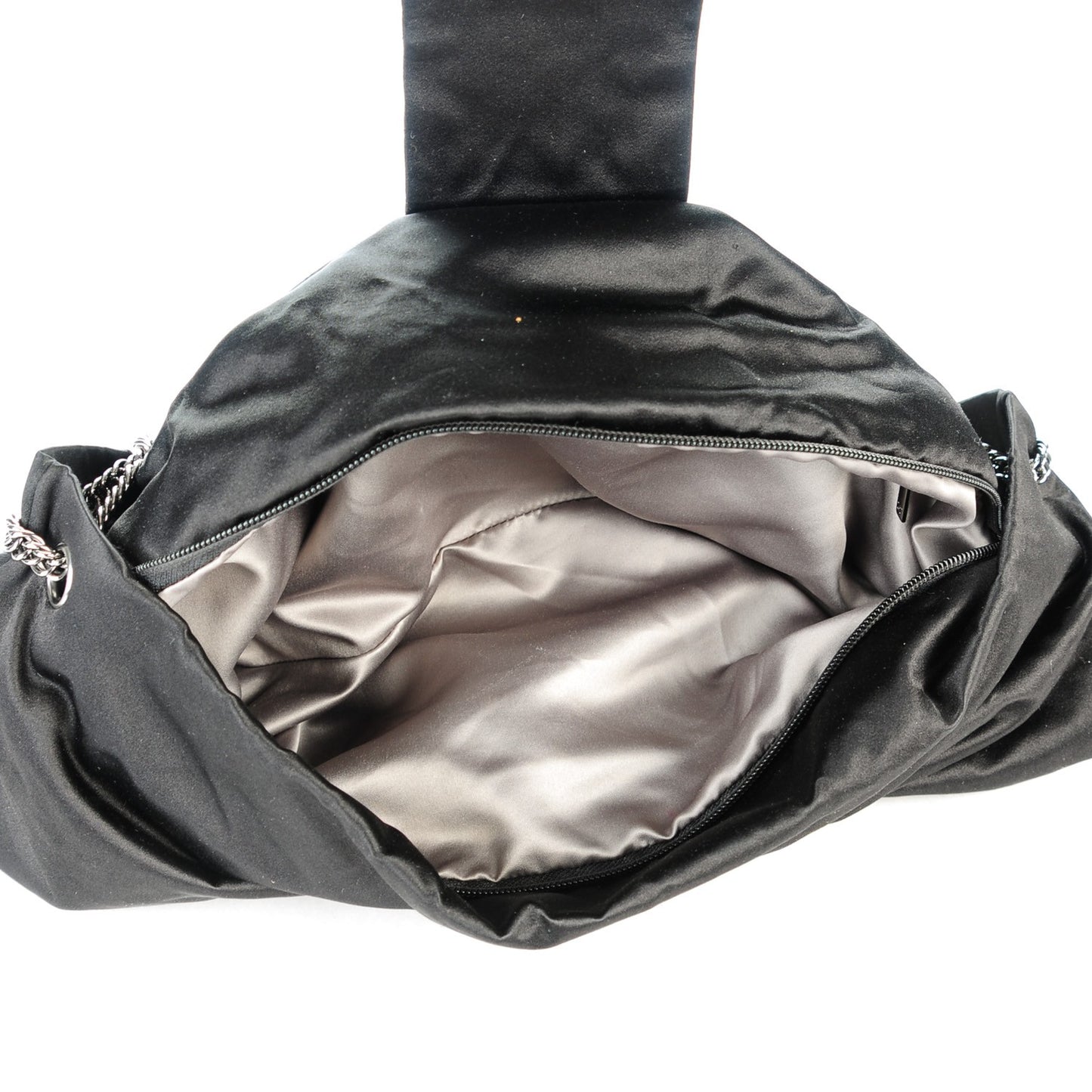 Satin Large Bow Bag Black