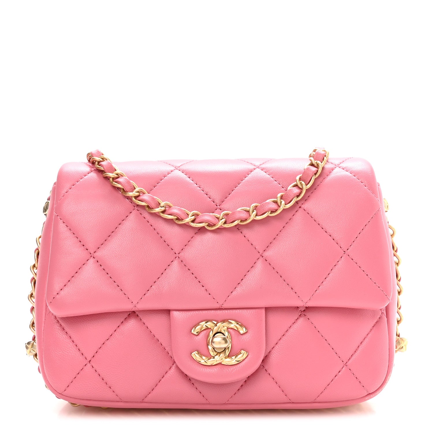 Chanel Lambskin Quilted CC Small Dynasty Flap Pink 1 of 10