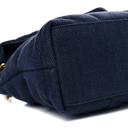 Saint Laurent Canvas Quilted Small Loulou Puffer Monogram Chain Satchel Marine 9 of 12