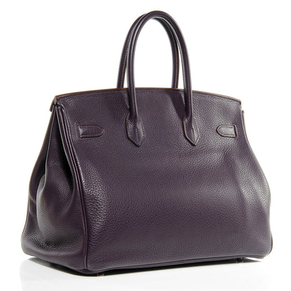 Hermes Taurillon Clemence Birkin 35 Raisin 3 of 10