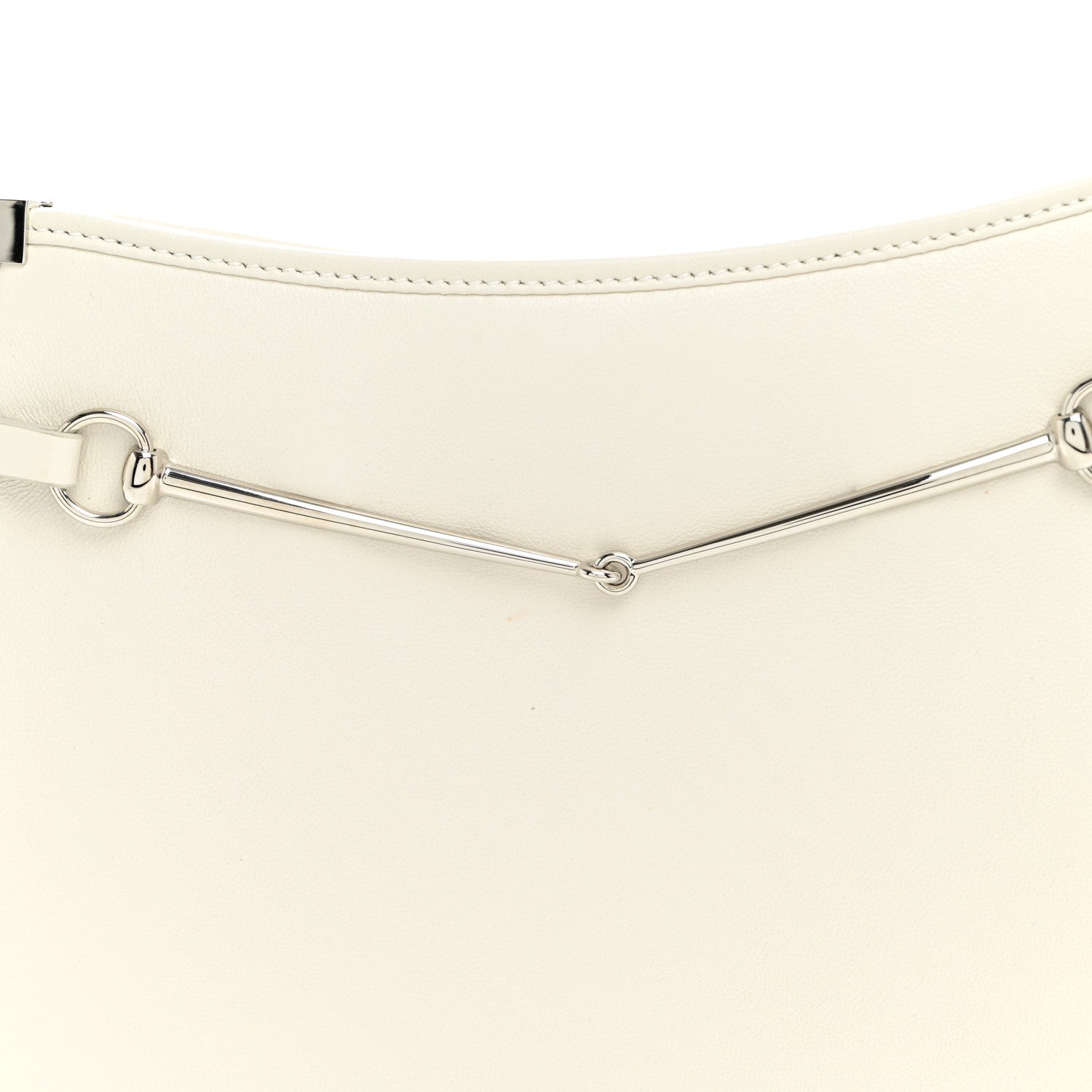 Gucci Calfskin Horsebit Slim Shoulder Bag White 8 of 10