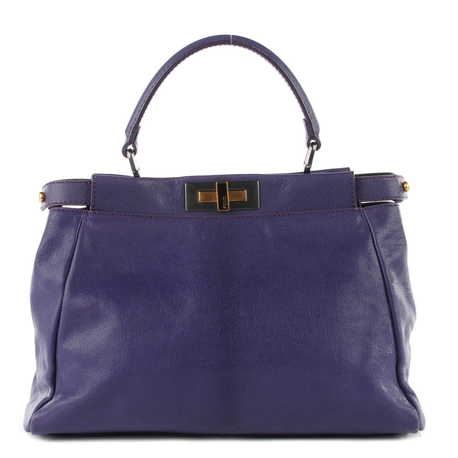 Fendi Goatskin Python Medium Peekaboo Iconic Satchel Violet 1 of 10