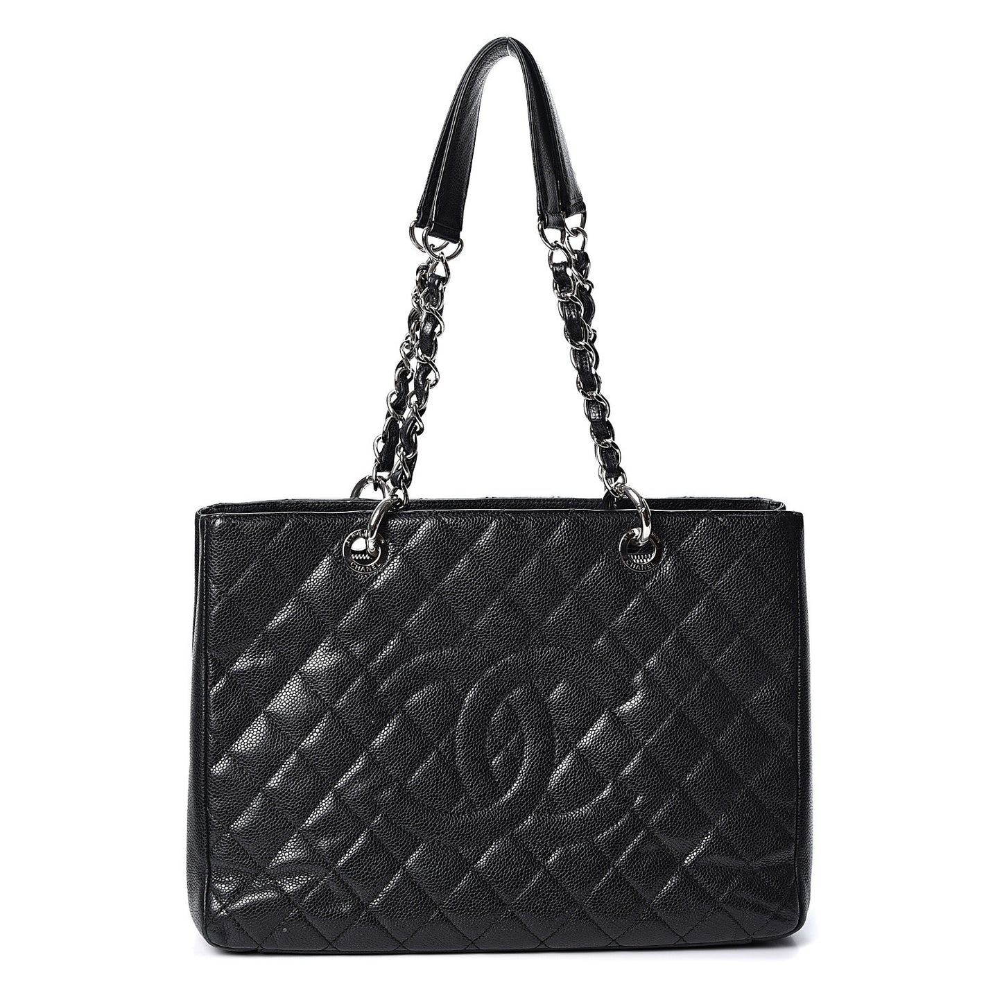 Caviar Quilted Grand Shopping Tote GST Black