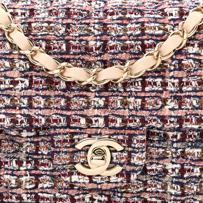 Chanel Tweed Quilted Mini Rectangular Flap Burgundy Ecru 8 of 10