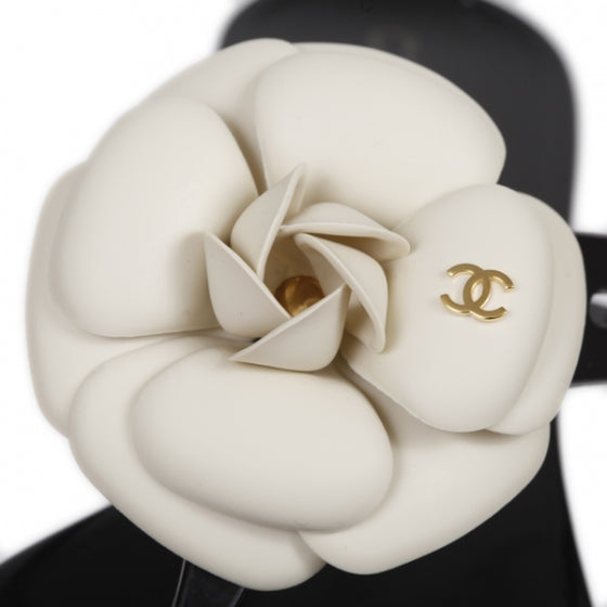 Chanel Jelly Camellia Thong Sandals 38 5 of 9