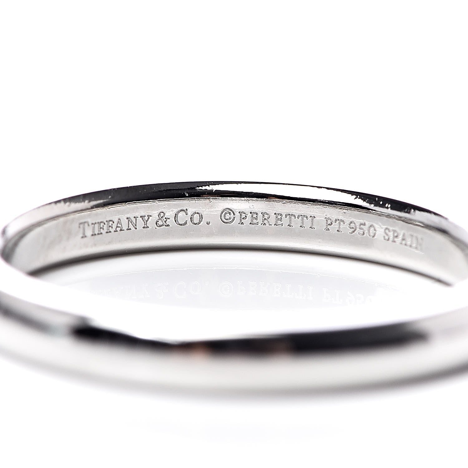 Tiffany Platinum 3mm Classic Wedding Band Ring 54 6.75 4 of 5