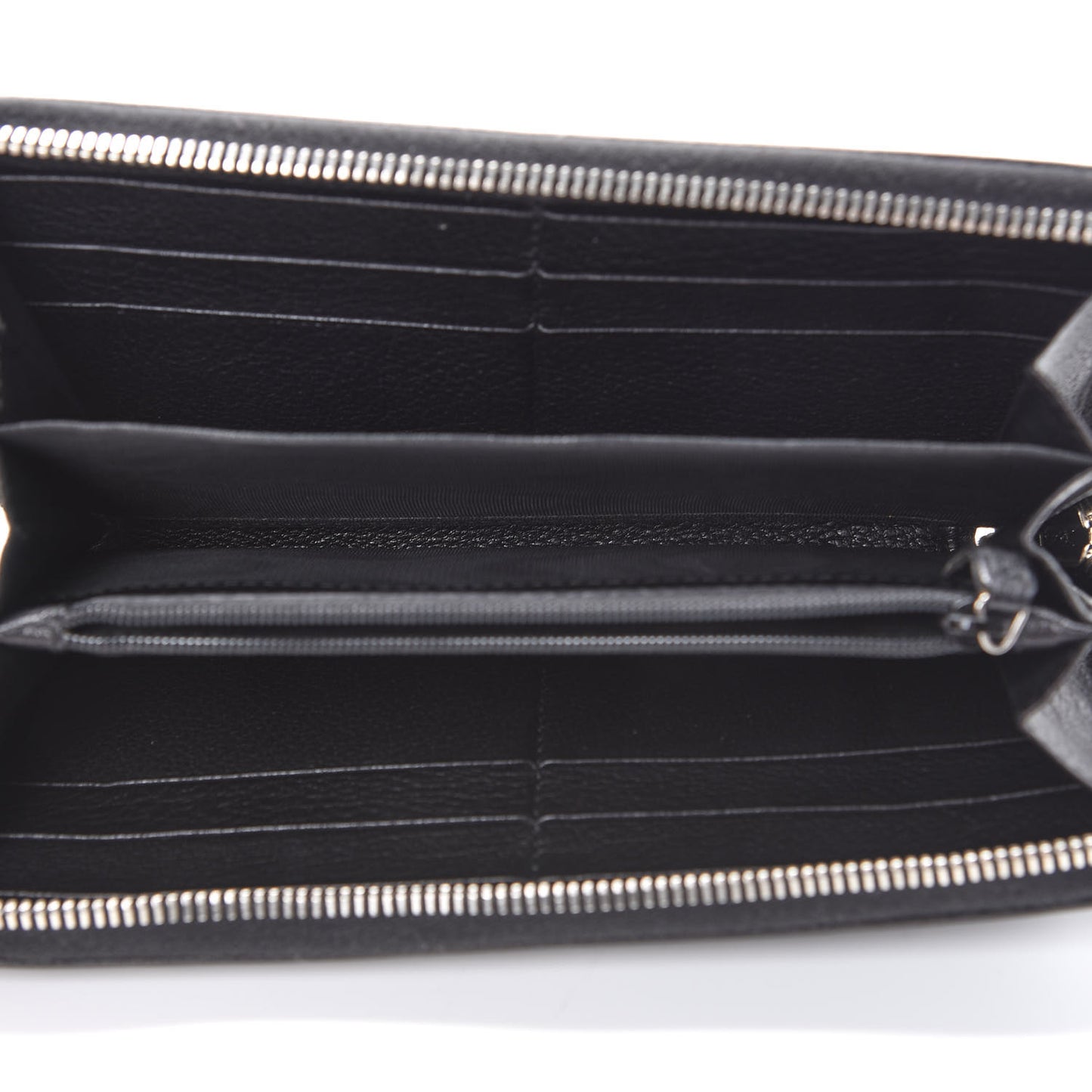 Calfskin Studded Belle de Jour Zip Around Wallet Black