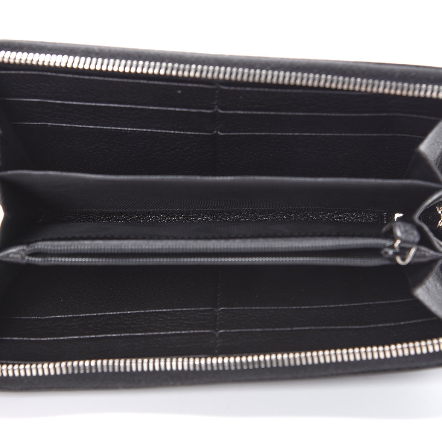 Saint Laurent Calfskin Studded Belle de Jour Zip Around Wallet Black 4 of 8