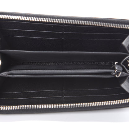 Saint Laurent Calfskin Studded Belle de Jour Zip Around Wallet Black 4 of 8