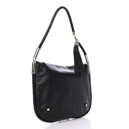 Gucci Calfskin Small Britt Tassel Shoulder Bag Black 2 of 8