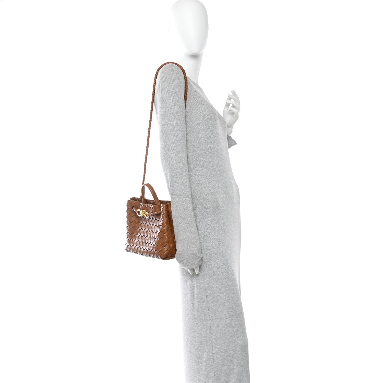 Bottega Veneta Nappa Intrecciato Small Andiamo Shoulder Bag Amber 2 of 11