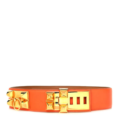 Hermes Pecari Collier De Chien CDC Belt 80 Orange 1 of 9