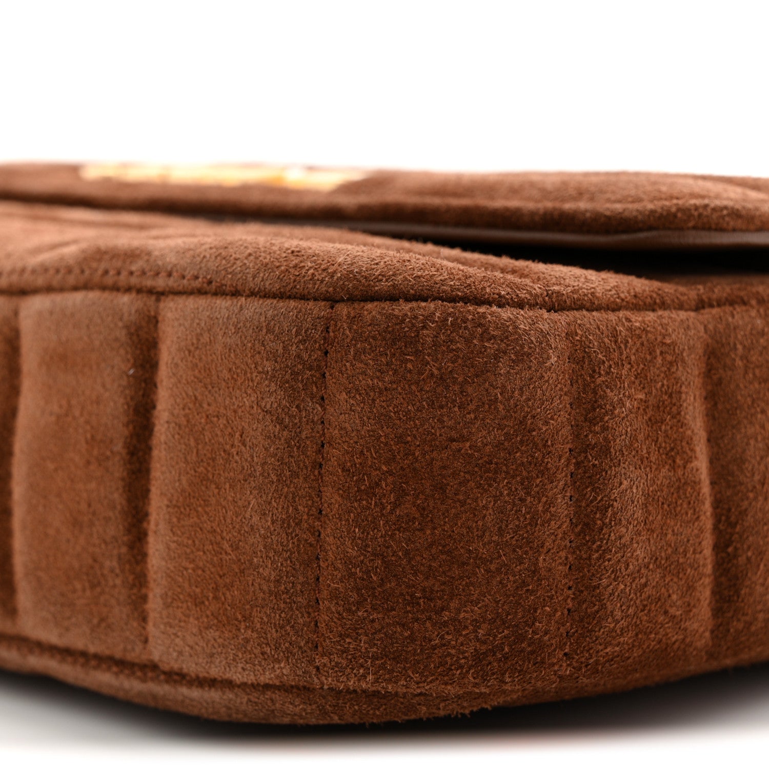 Celine Suede Matelasse Quilted Chain Shoulder Bag Brown 9 of 9