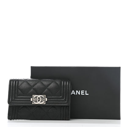 Chanel Caviar Quilted Boy Flap Card Holder Black 9 of 9