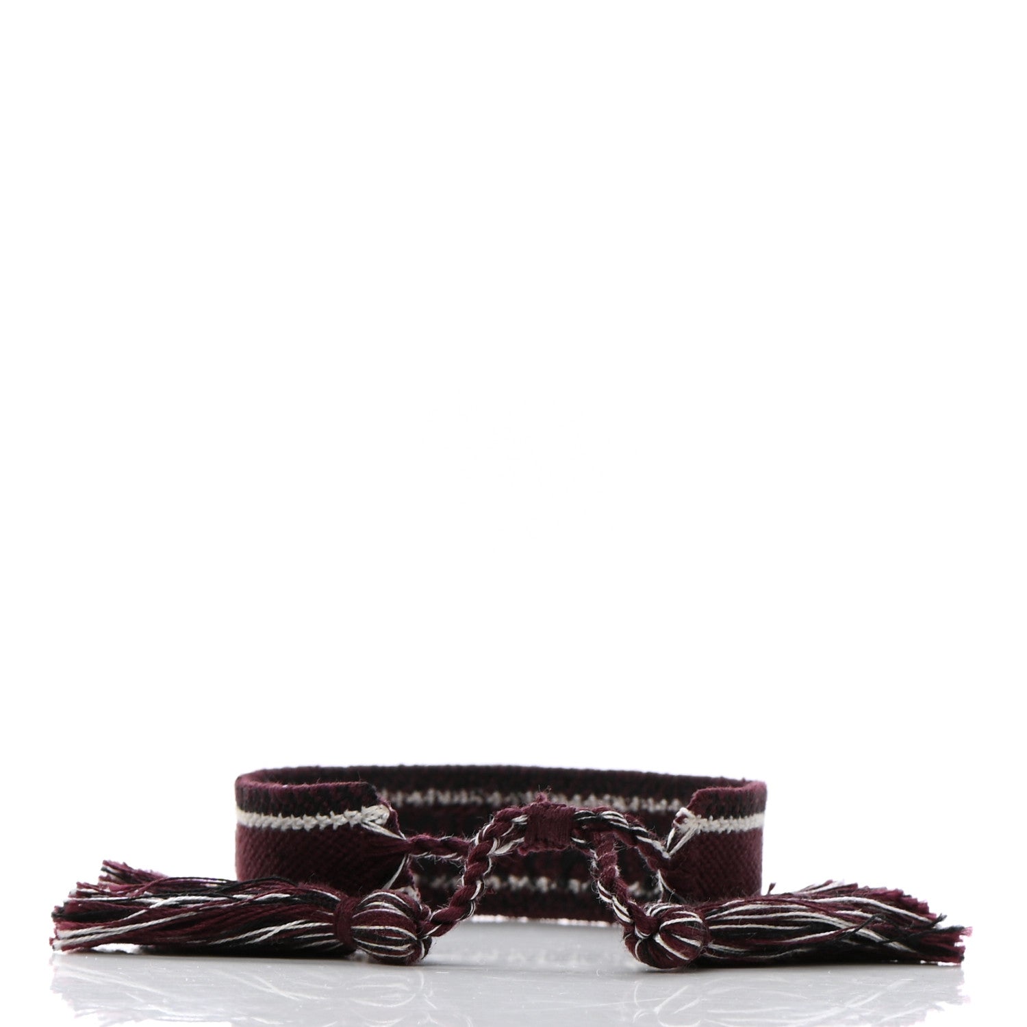 Christian Dior Woven Cotton J'Adior Friendship Bracelet Burgundy 3 of 4