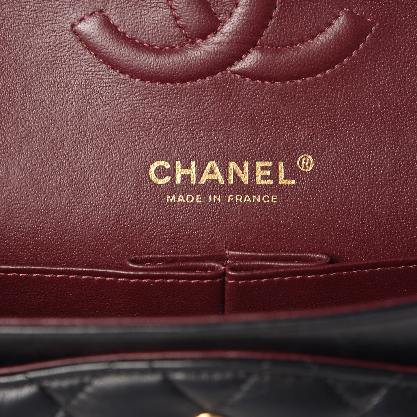Lambskin Quilted Medium Double Flap Black