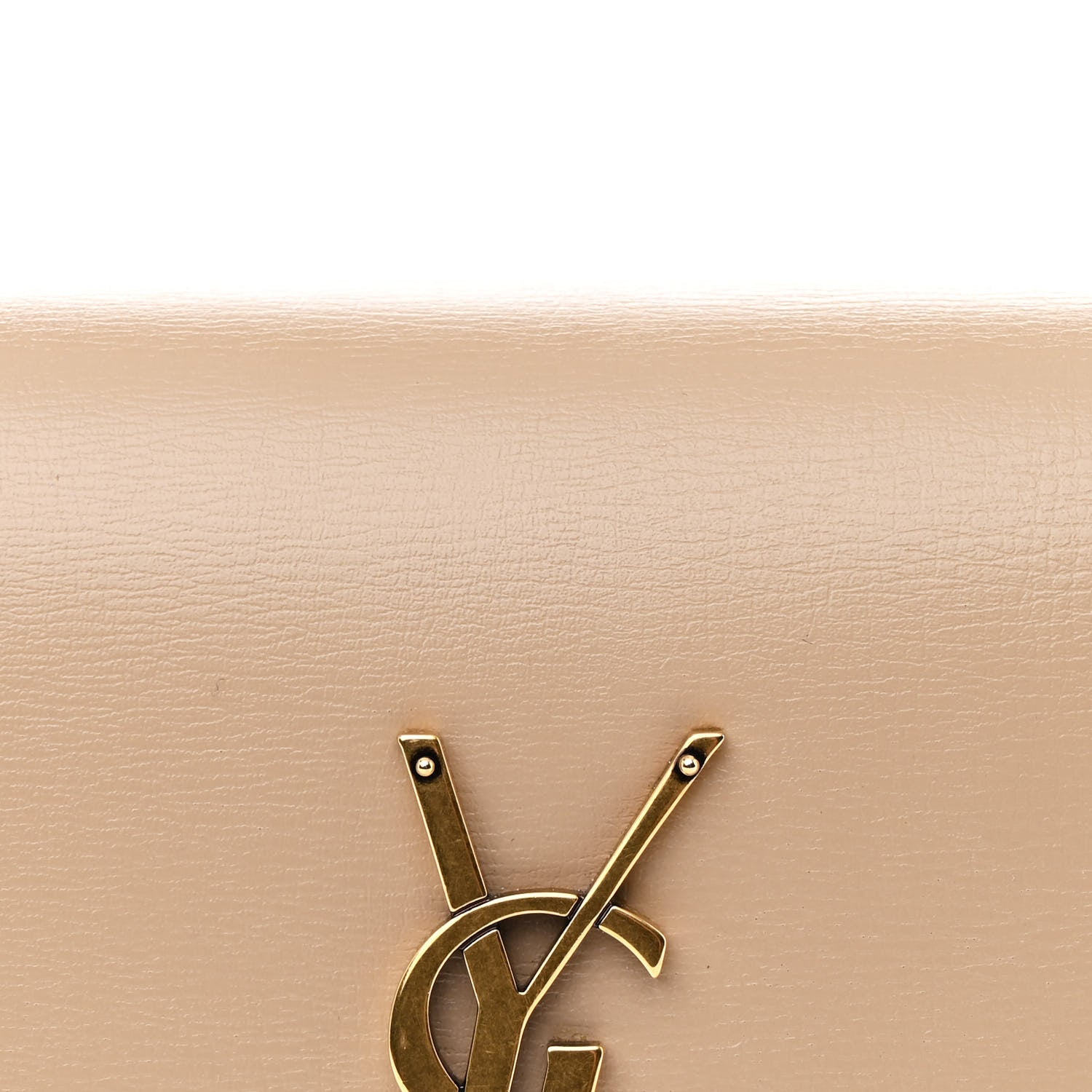 Saint Laurent Calfskin Monogram Sunset Chain Wallet Dark Beige 7 of 9