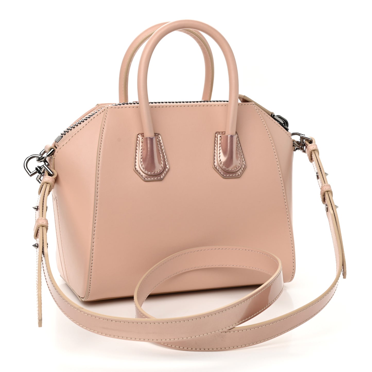 Metallic Calfskin Mini Antigona Light Pink