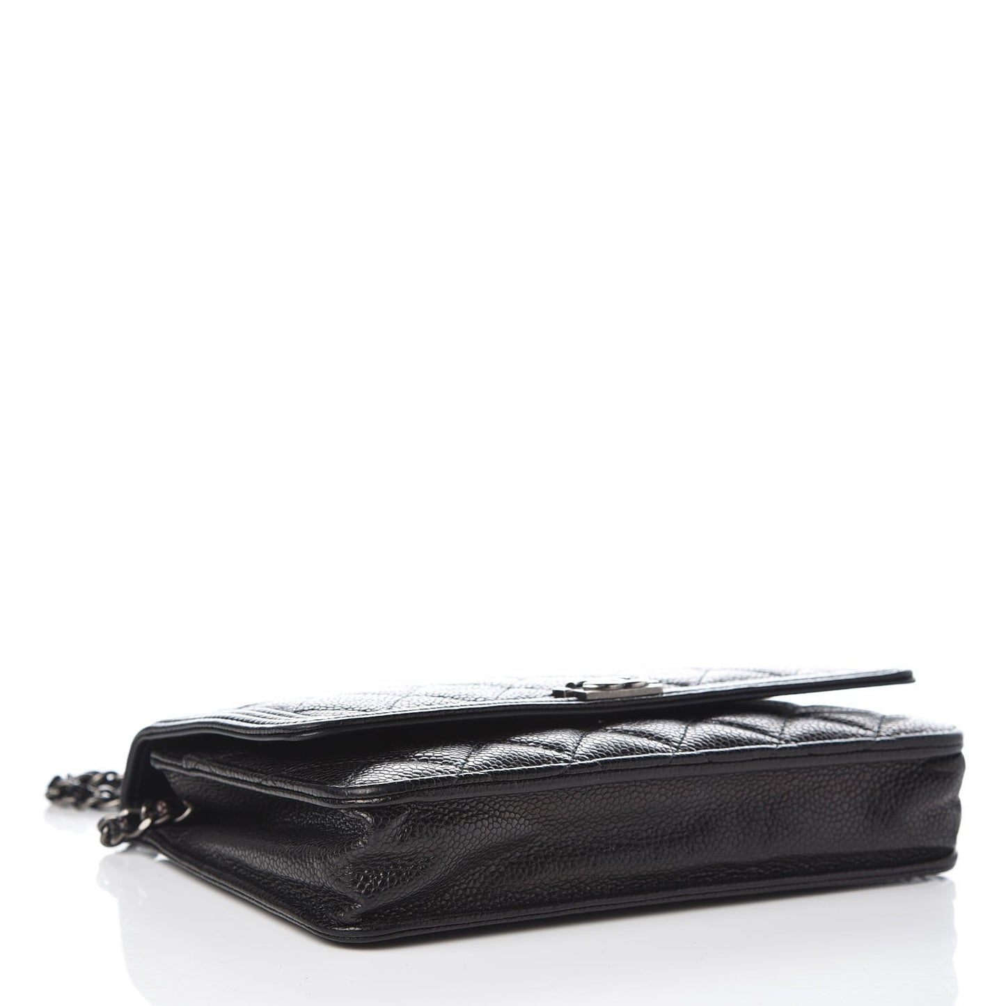 Caviar Quilted Boy Wallet On Chain WOC Black