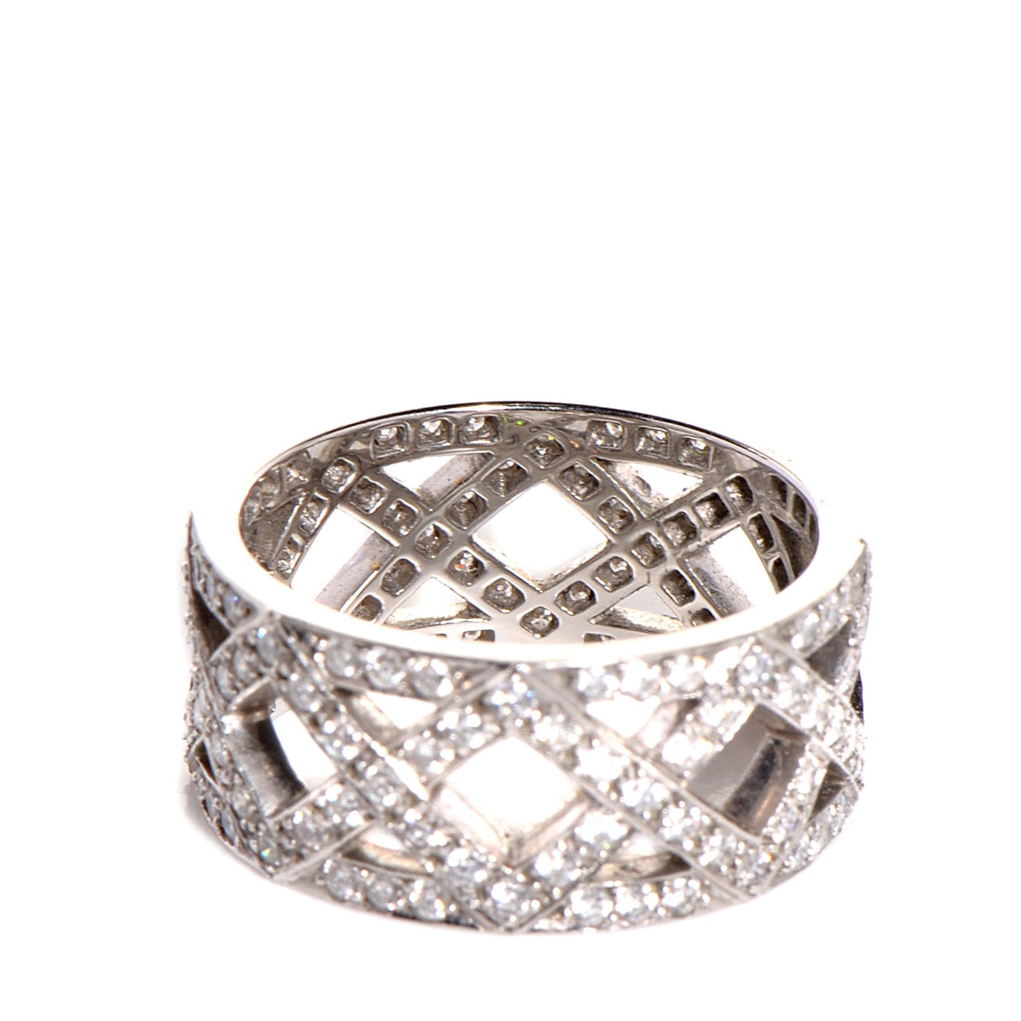 Platinum Diamond Braided Band Ring Size 6