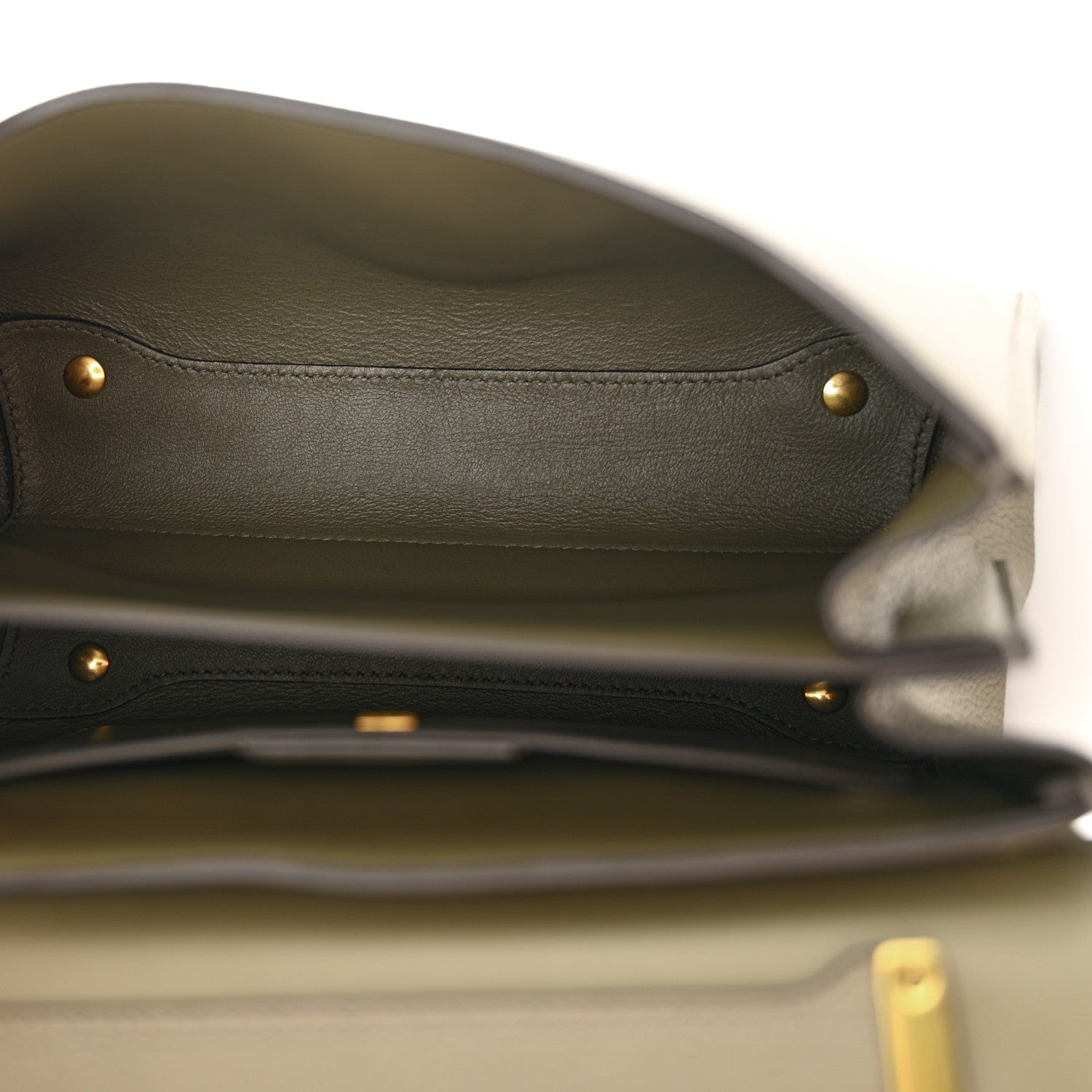 Salvatore Ferragamo Calfskin Small Margot Top Handle Satchel Verde Olivo 5 of 9