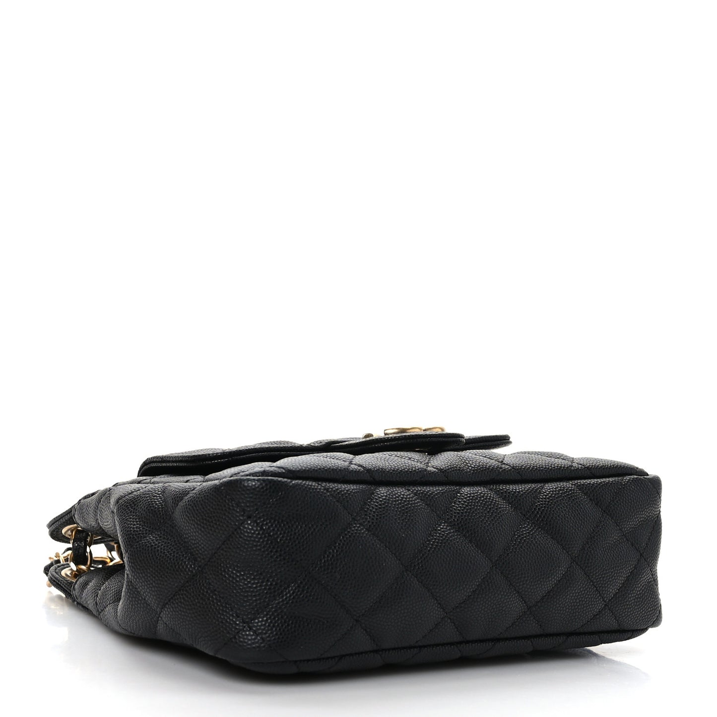 Caviar Quilted Small Wavy CC Hobo Black