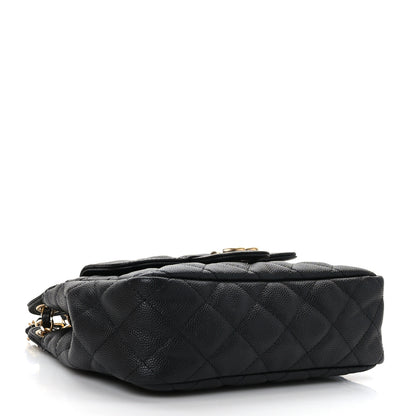 Chanel Caviar Quilted Small Wavy CC Hobo Black 4 of 9
