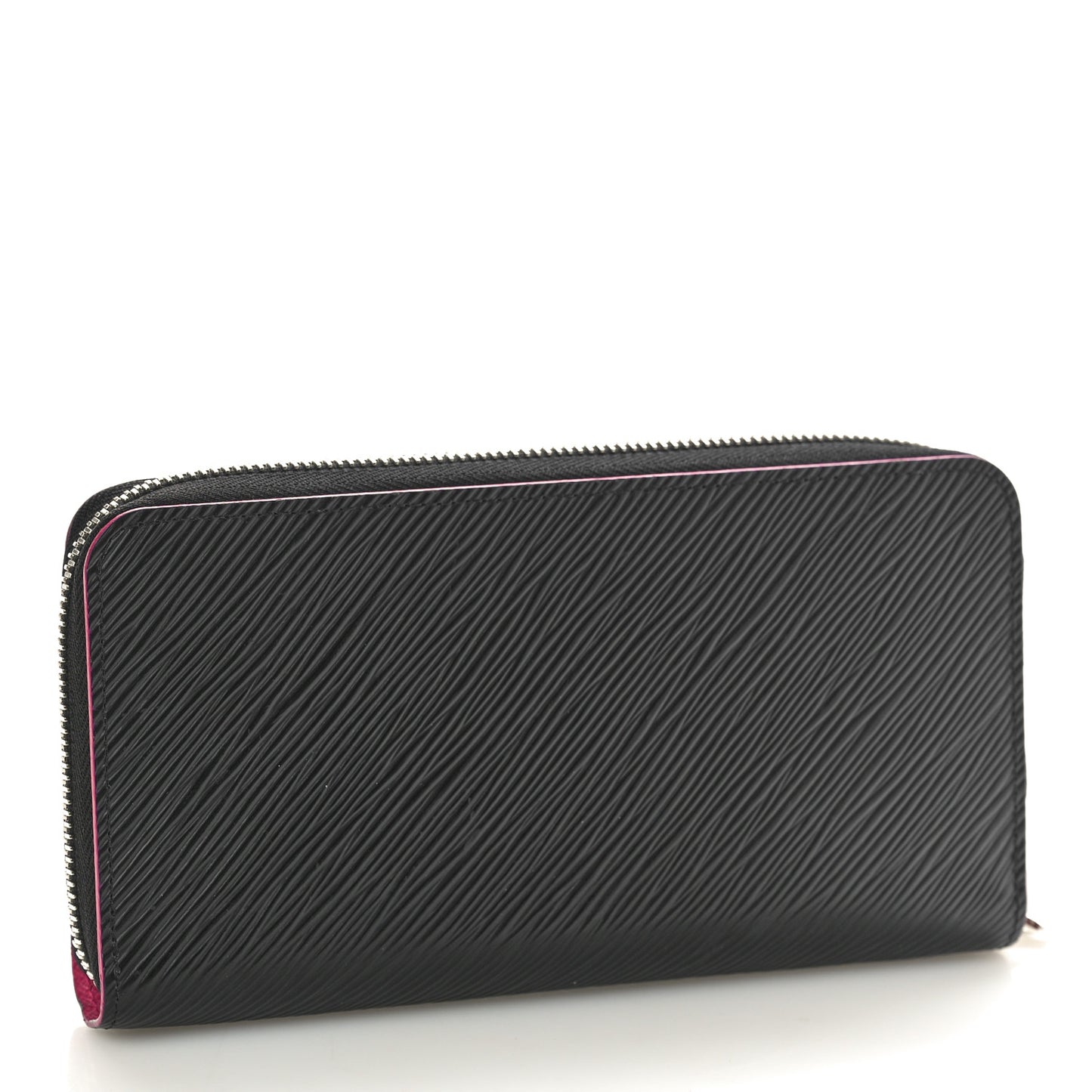 Epi Zippy Wallet Black Hot Pink