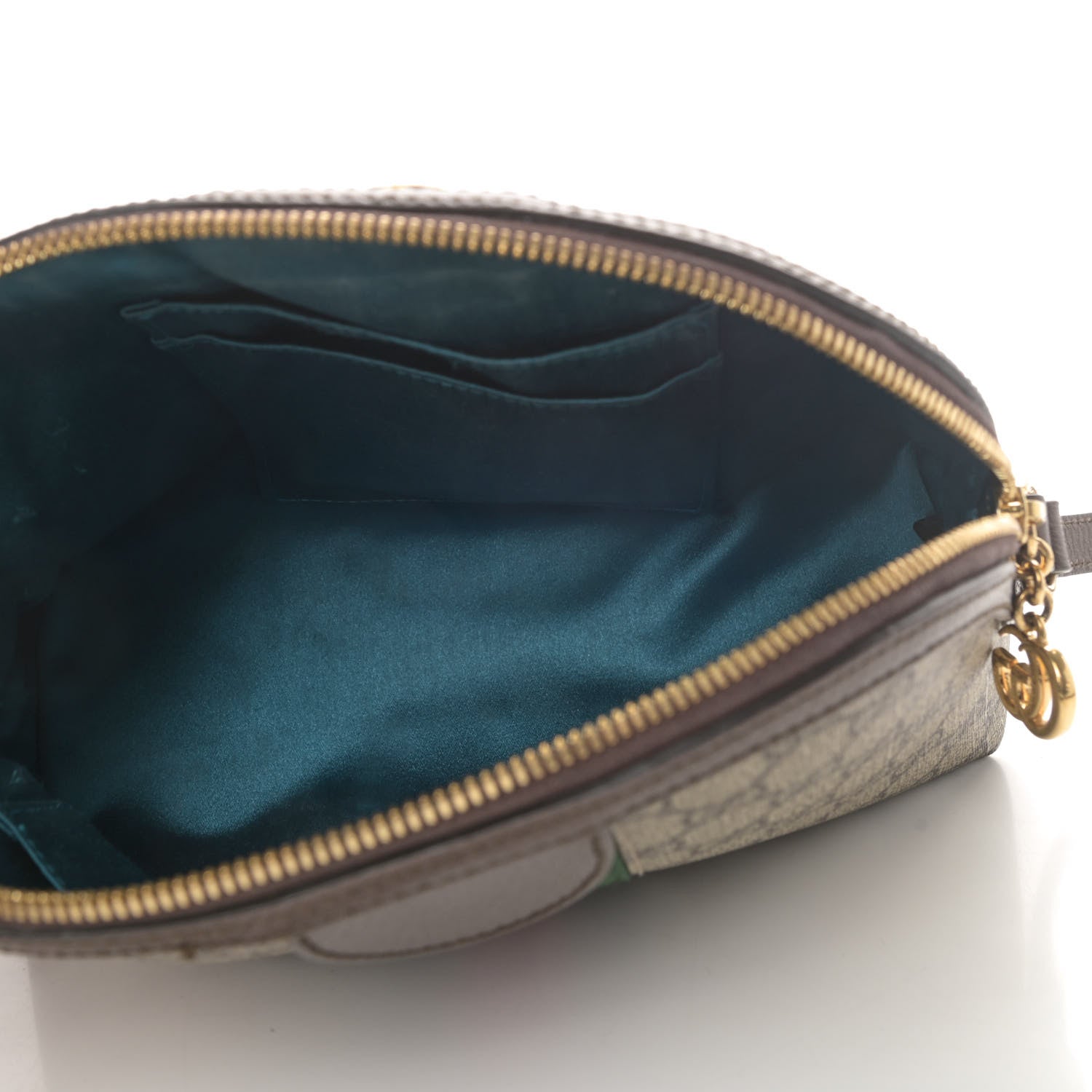 Gucci GG Supreme Monogram Textured Dollar Calfskin Web Small Ophidia Dome Shoulder Bag Beige Ebony New Acero 4 of 4