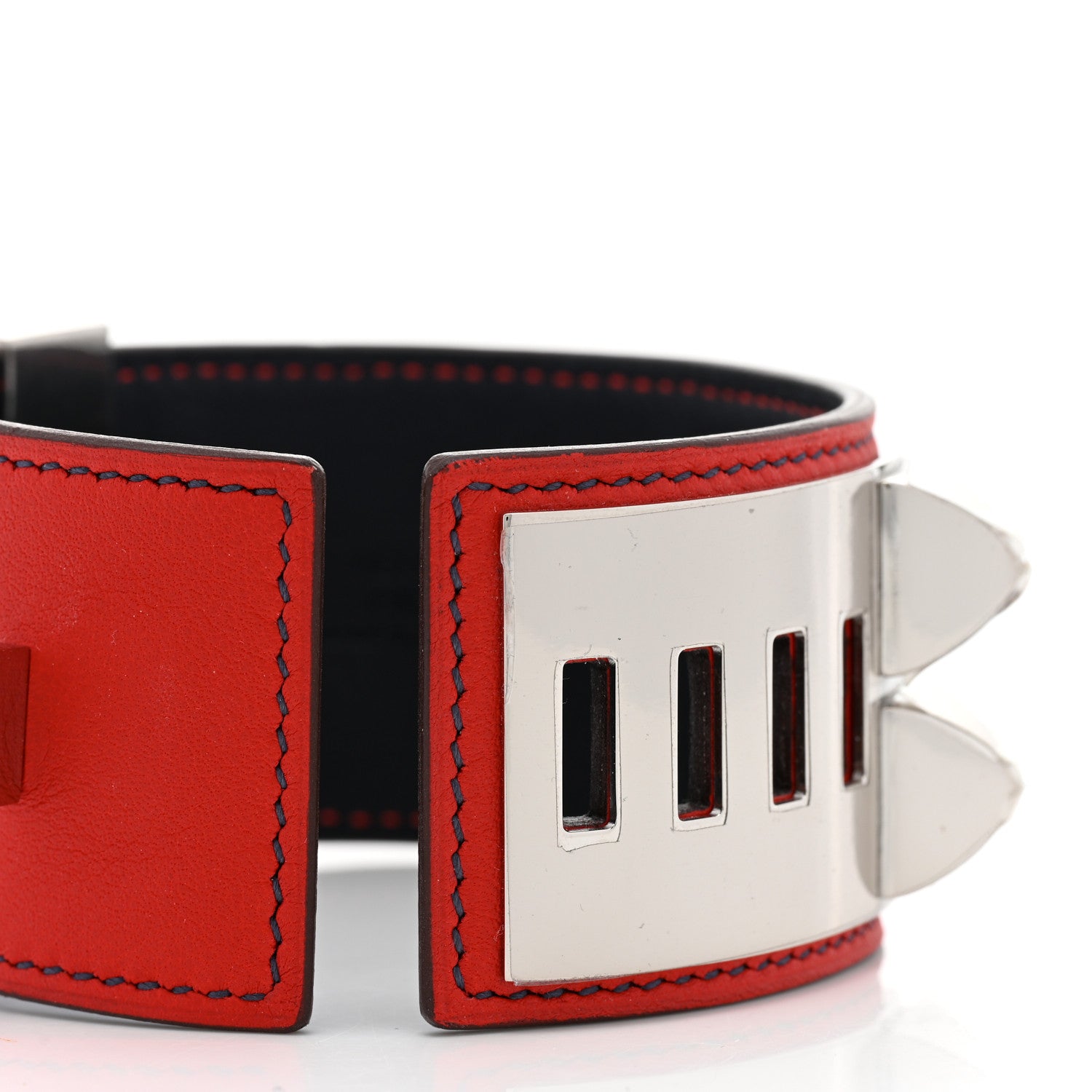 Hermes Swift Collier de Chien CDC Bracelet Rouge Vif Bleu Indigo 7 of 7