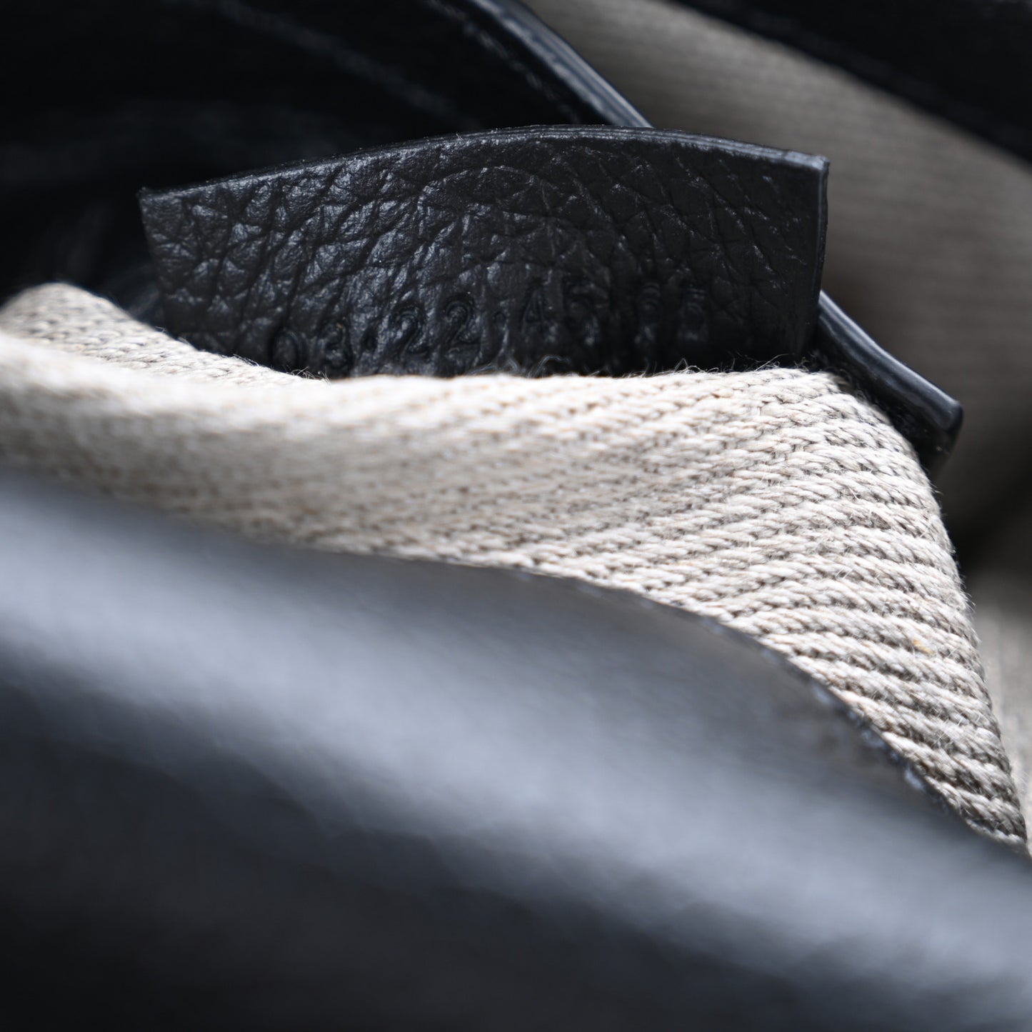 Grained Calfskin Small Marcie Saddle Bag Black