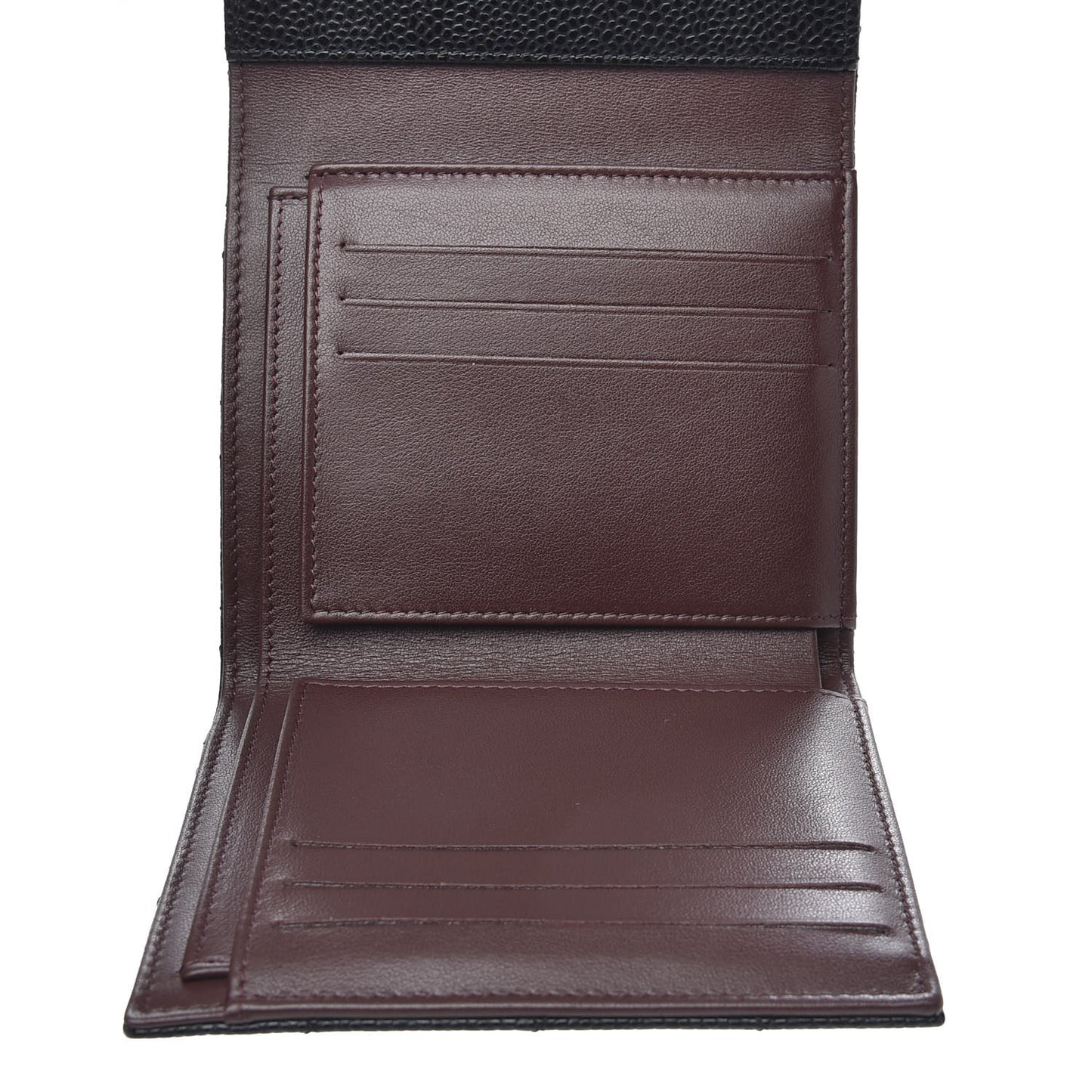 Caviar Quilted Compact Flap Wallet Black