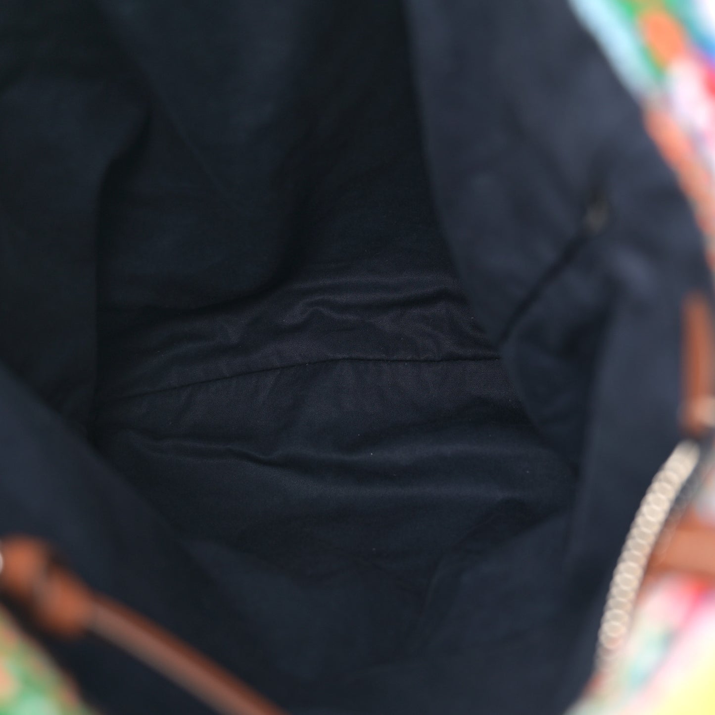 Cotton Crochet Stripe Vertical Tote Bag Multicolor