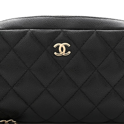 Chanel Caviar Quilted Double Zip Pouch Cosmetic Case Black 8 of 10