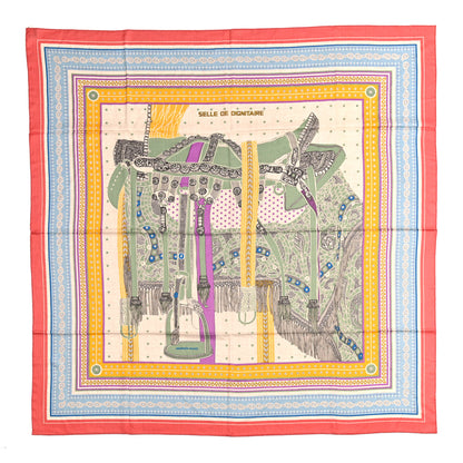 Hermes Cashmere Selle De Dignitaire Bandana Shawl 140 Vieux Rose Naturel 1 of 6