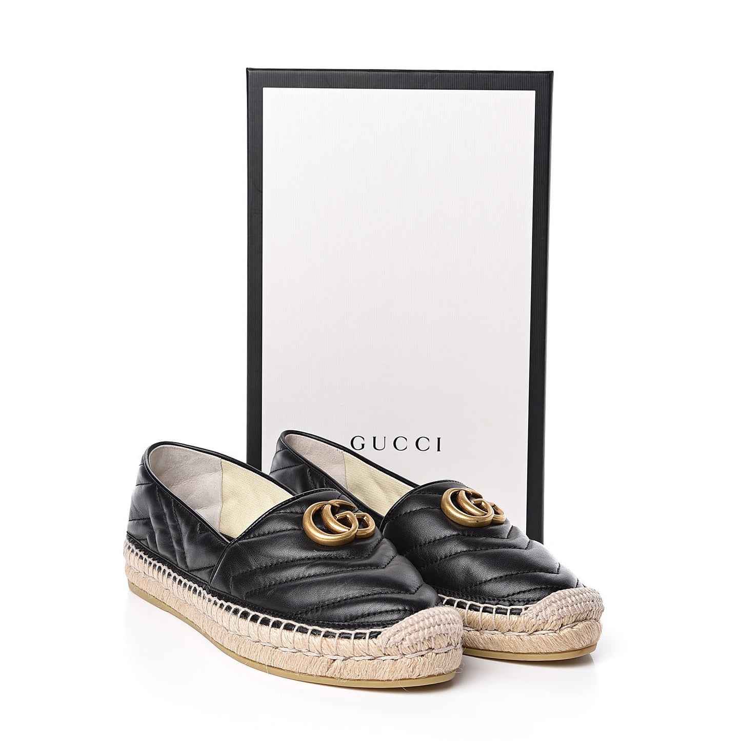 Nappa Matelasse GG Marmont Espadrilles 39.5 Black