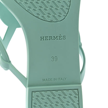 Hermes Rubber Womens Egerie Sandals 39 Vert Embrun 6 of 9
