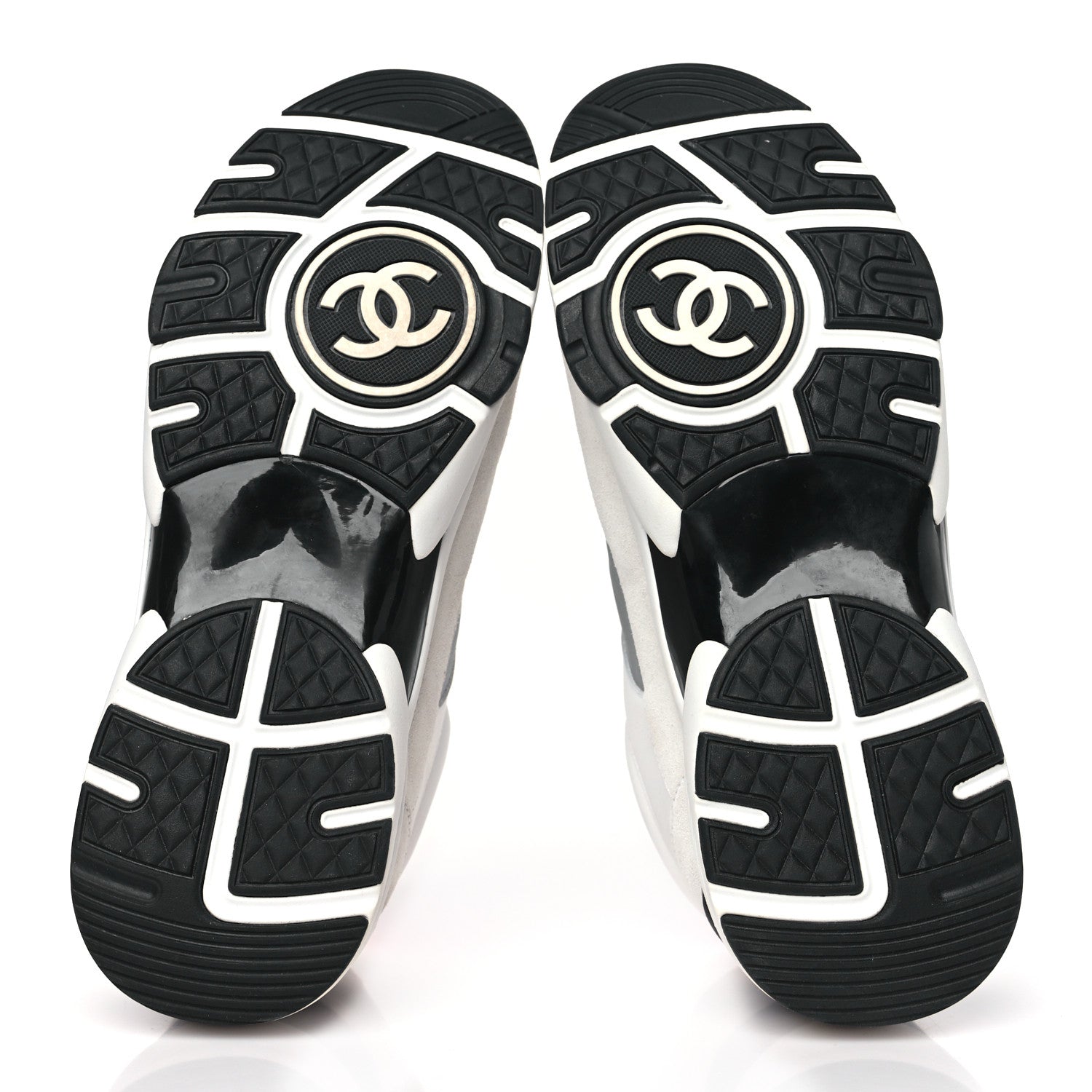 Chanel Calfskin Fabric Sneakers 39.5 White Silver Fluo Pink 6 of 7