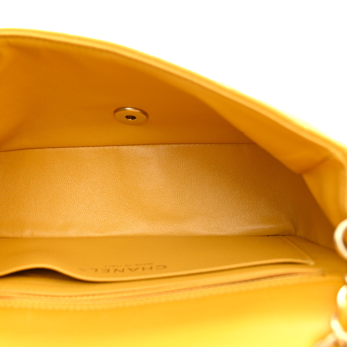 Lambskin Quilted Mini Rectangular Flap Yellow
