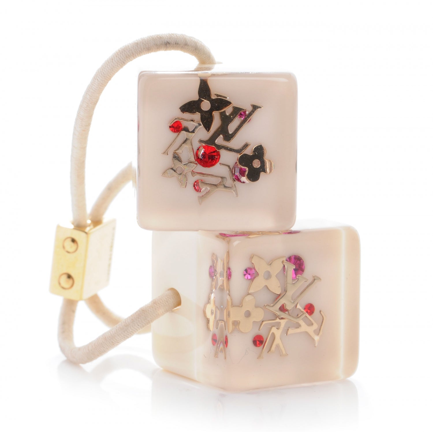 Louis Vuitton Swarovski Crystal Resin Inclusion Hair Cubes White 44360 ...