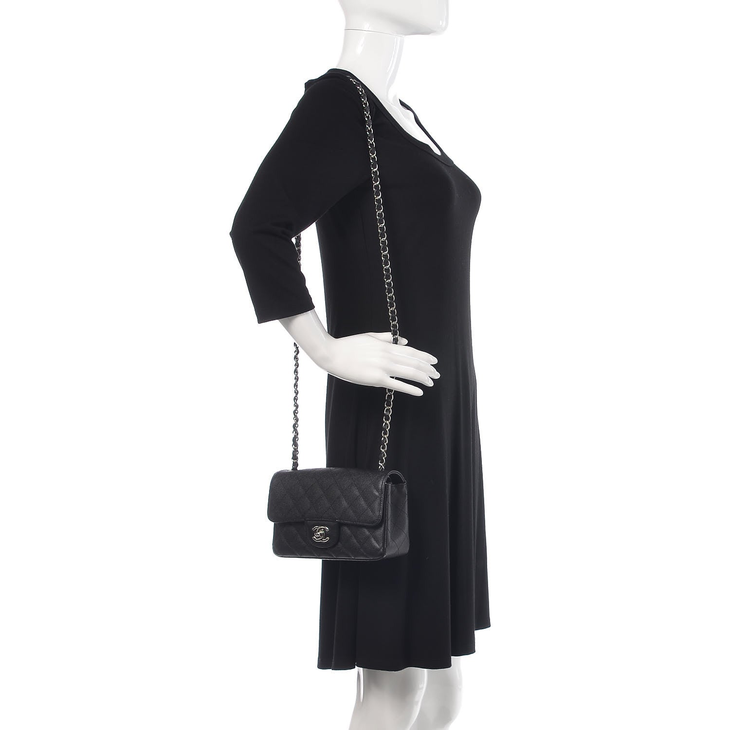 Chanel Caviar Quilted Mini Rectangular Flap Black 2 of 9