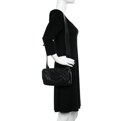 Chanel Distressed Lambskin Messenger Flap Bag Black 3 of 12